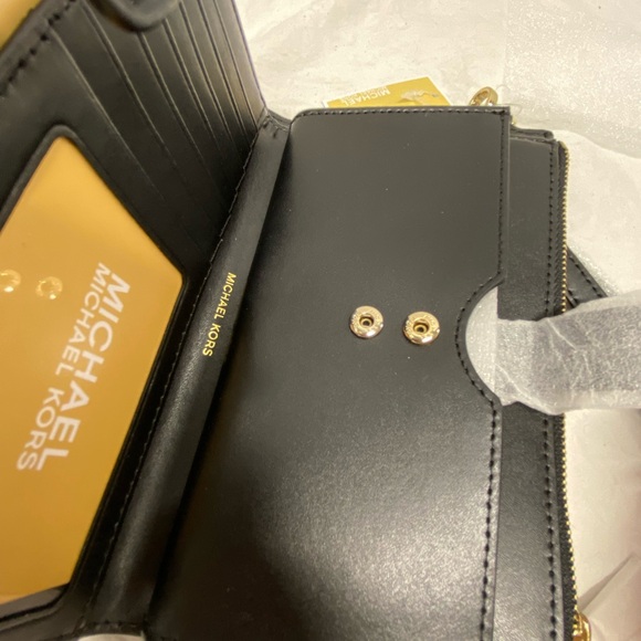 Michael Kors Continental Wristlet Wallet Logo Monogram Neon Striped NWT - Picture 4 of 14